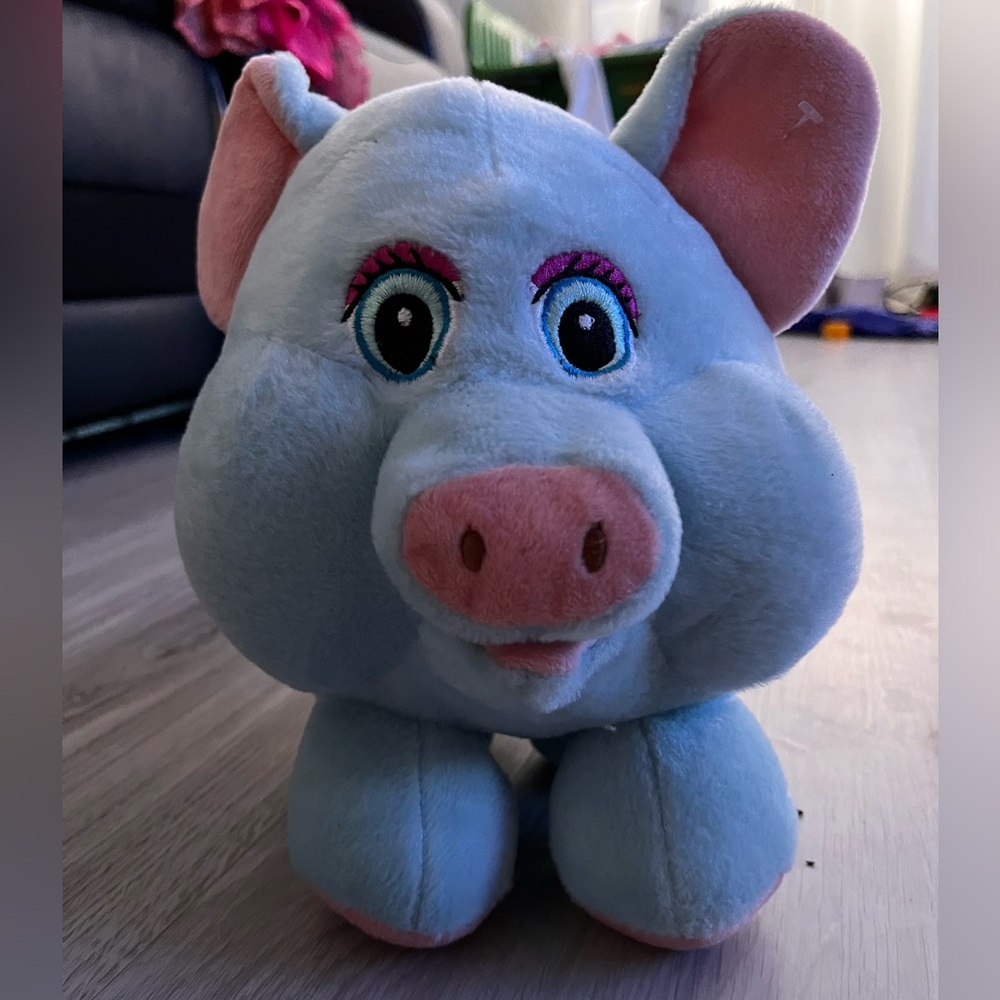 NWOT Adorable Blue and Pink Pig Plush‎ Toy